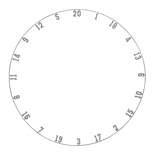 Nauwkeurige 180 OnePiece Lasergesneden Nummerring - Vintage Das Bild zeigt den Precise 180 OnePiece Lasercut Zahlenring - Vintage. Das Produkt ist deutlich zu erkennen und gut beleuchtet.