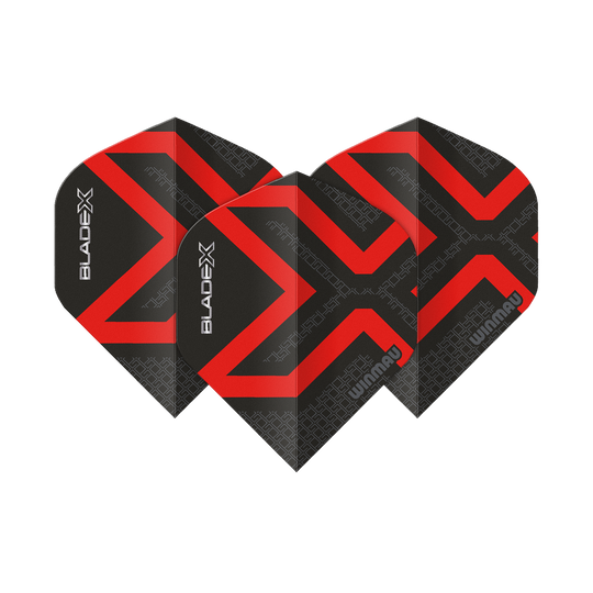 Winmau Prism Delta Blade X Metallic Red No2 standaard flights Dies ist ein Winmau Prism Delta Blade X Metallic Red No2 Standard Flight. Das abgebildete Produkt ist in roter Farbe gehalten.