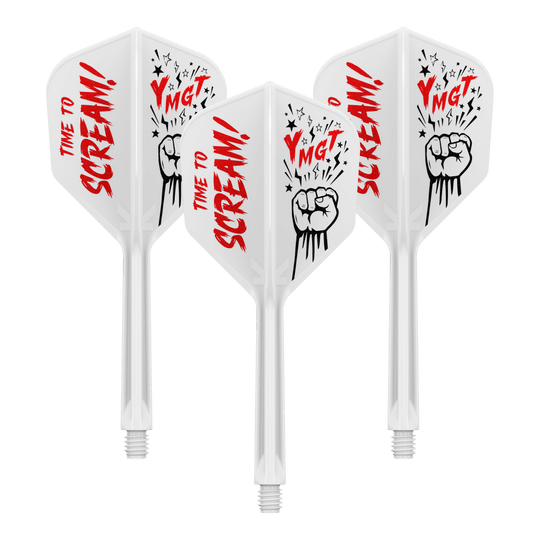 Das Bild zeigt das Produkt 410244_Target_Japan_K-Flex_Scream_No6_Flight-Shafts-System_33mm_1Set. Es handelt sich um einen Dartschaft mit Flight-System.