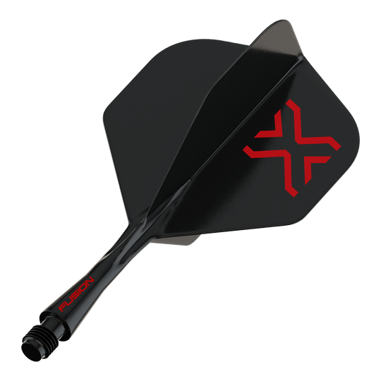 Winmau Fusion Blade X No2 standaard flight shaft systeem - zwart Das Bild stellt den Artikel 8863_Winmau_Fusion_Blade_X_No2_Standard_Flights_Schwarz_22mm_1 dar. Es handelt sich vermutlich um einen einzelnen schwarzen Dart-Flight mit 22mm Größe.