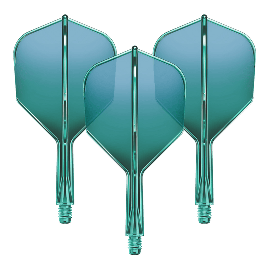 GOAT A1R No6 Flight Shaft System - Groen Produktbild mit dem Dateinamen GD8000160_GOAT_A1R_No6_Flight-Shaft-System_Gruen_19mm_1Set. Zeigt vermutlich ein grünfarbenes Flight-Shaft-System für Dartpfeile mit 19mm Länge.