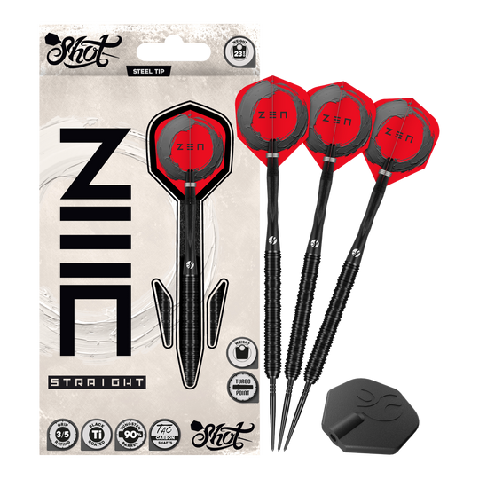 Shot ZEN Straight Turbo Point stalen dartpijlen - 23 g Shot ZEN Straight Turbo Point stalen dartpijlen - 23 g