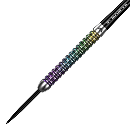 Auf dem Bild sind die Mission Kaleidos Steeldarts zu sehen. Die Dartpfeile zeichnen sich durch ihr auffälliges Design aus.