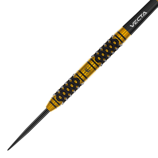 Winmau Team 360 Bradley Van Der Velden Steeldarts mit 22 Gramm sind auf dem Bild zu sehen. Die Aufnahme zeigt das Aussehen dieser Steeldarts.