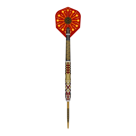 Shot Goths Alaric Turbo Point stalen dartpijlen - 23 g Abgebildet ist ein Set der Shot Goths Alaric Turbo Point Steeldarts mit 23g Gewicht. Die Steeldarts werden für professionelle Dartspieler empfohlen.