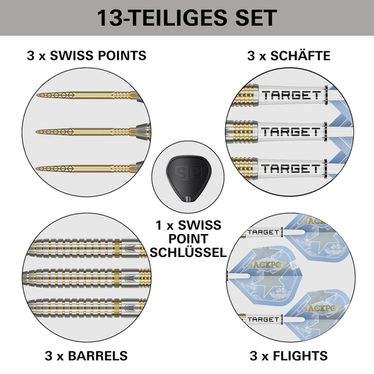 Targetwit Adrian Lewis Showdown Swiss Points Steeldarts Das Foto zeigt die Target Adrian Lewis Showdown Swiss Points Steeldarts. Dieses Produkt ist ideal für ambitionierte Dartspieler.