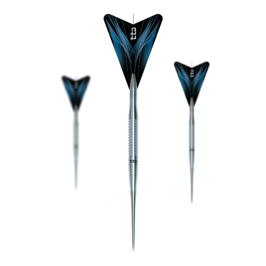 Caliburn TTD Complete Titanium T3 Silver stalen dartpijlen - 7 g Zu sehen ist das Set Caliburn TTD Complete Titanium T3 Silver Steeldarts - 7g. Es handelt sich um ein silbernes Dartset aus Titan mit einem Gewicht von 7 Gramm pro Dart.