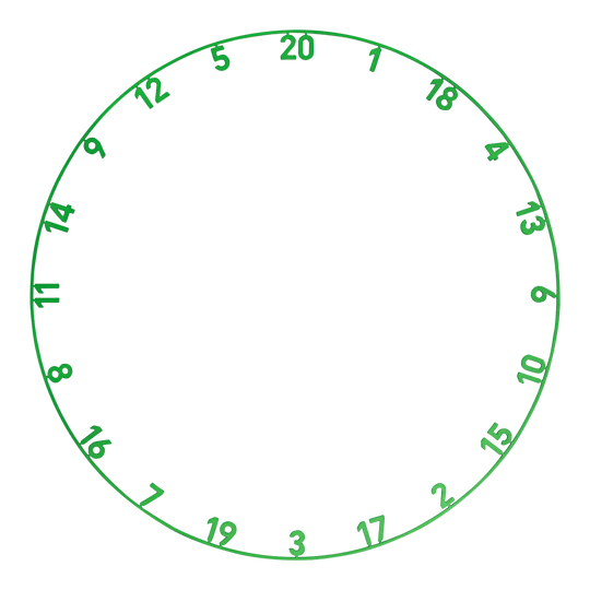 Precise 180 Endorphine Steel Dartbord met genummerde ring - Smaragdgroen Das Precise 180 Endorphine Steeldartboard mit Nummernring ist abgebildet. Es besitzt eine farbige Spielfläche.