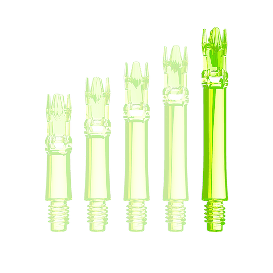 L-Style L-System vervangingsschachten - Neongeel Hier ist eine neongelbe Ersatzshaft dargestellt. Sie ist einzeln und von vorne aufgenommen.