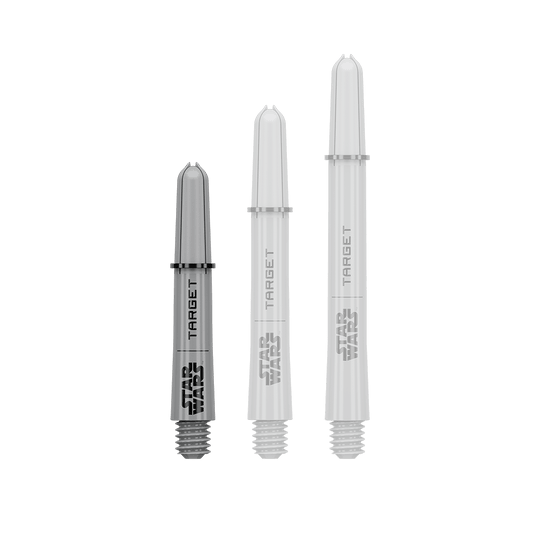 Das Bild zeigt vermutlich einen Pro Grip Shaft in Grau, 34 mm, kurze Ausführung. Das Produkt ist Teil der Star Wars Reihe.