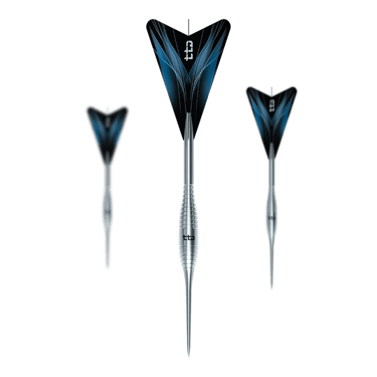 Caliburn TTD Complete Titanium T2 Silver stalen dartpijlen - 6 g Das Bild zeigt die Caliburn TTD Complete Titanium T2 Silver Steeldarts - 6g als Set. Es handelt sich um hochwertige Steeldarts aus Titan mit einem Gewicht von 6 Gramm.