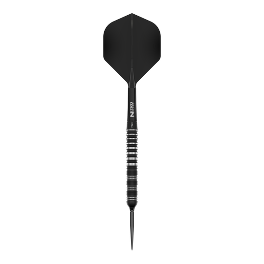 Red Dragon Sable Parallel Switch Point Stalen Darts Das Bild zeigt die Red Dragon Sable Parallel Switch Point Steeldarts. Drei silberne Darts sind nebeneinander angeordnet gezeigt.