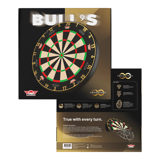 Bulls NL Advantage 8 stalen dartbord Zu sehen ist das Bulls NL Advantage 8 Steeldartboard. Die Steeldartscheibe besteht aus robustem Material für lange Spielzeiten.