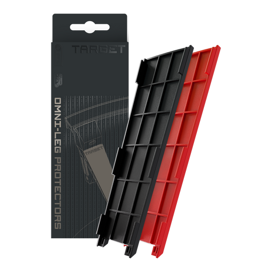 Target OMNI Beenbeschermers Zu sehen sind Target OMNI Leg Protectors. Sie sind speziell für den Schutz der Beine entwickelt.