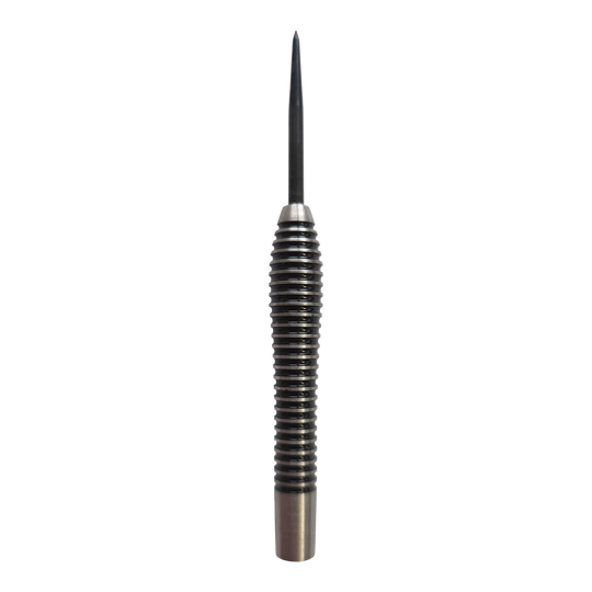 McDart Black Ring Teardrop stalen dartpijlen - 24 g Gezeigt wird das Produkt McDart Black Ring Teardrop Steeldart-Barrels - 24g. Die Dart-Barrels heben sich durch ihre besondere Teardrop-Form und schwarze Ringe hervor.