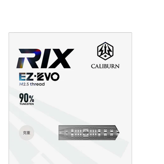 Caliburn Rix EZ-EVO R3 stalen dartpijlen Hier sind die Caliburn Rix EZ-EVO R3 Steeldarts zu sehen. Die Darts zeichnen sich durch ihr modernes Design aus.