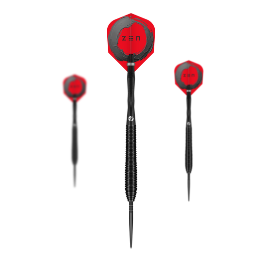 Shot ZEN Torpedo Turbo Point stalen dartpijlen - 23 g Ein Set Shot ZEN Torpedo Turbo Point Steeldarts mit einem Gewicht von 23g ist abgebildet. Die Darts sind schlank und haben ein modernes Design.