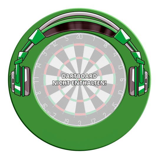 McDart Stereo Dartbord-surround Mehrere Dartboard-Surrounds sind zu einem Ring zusammengesteckt. Das Bild betont die Kreisform.