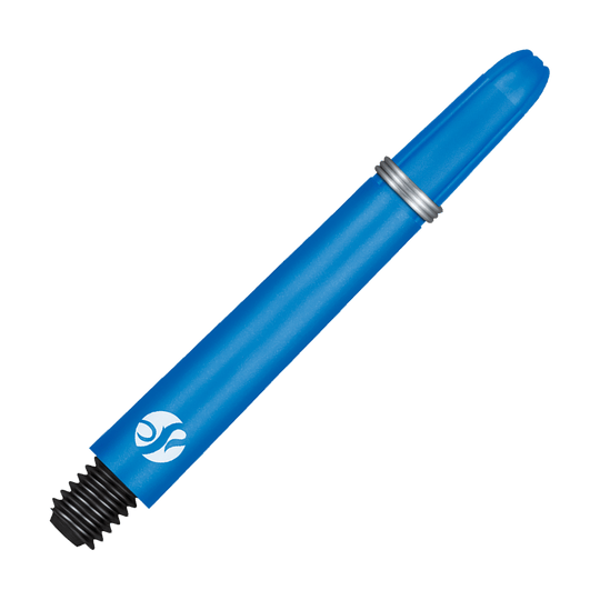 Shot Koi Carbon Shafts - Blauw Dies ist ein blauer Carbon-Schaft für einen Dartpfeil. Am unteren Ende befindet sich ein schwarzes Gewinde zum Befestigen.
