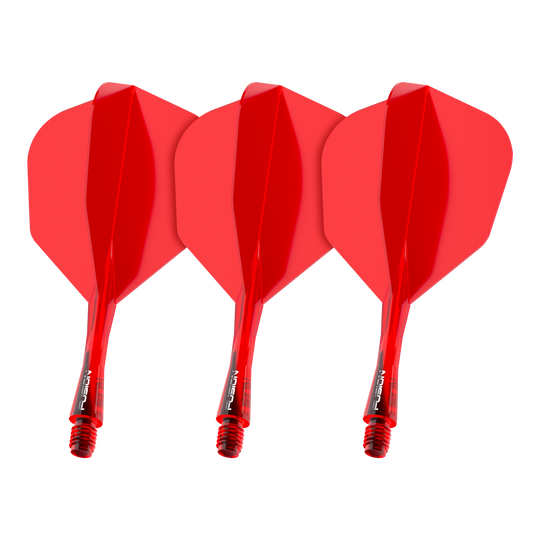 Winmau Fusion Flight Shaft System No6 Rood Dieses Bild zeigt das Winmau Fusion Flight Shaft System No6 in Rot mit einer Länge von 22 mm. Es handelt sich um ein Set für Dartpfeile.