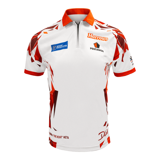 Harrow's Damon Heta-spelersshirt Hier sieht man das Harrows Damon Heta Playershirt. Das Shirt ist für Dartspieler gemacht.
