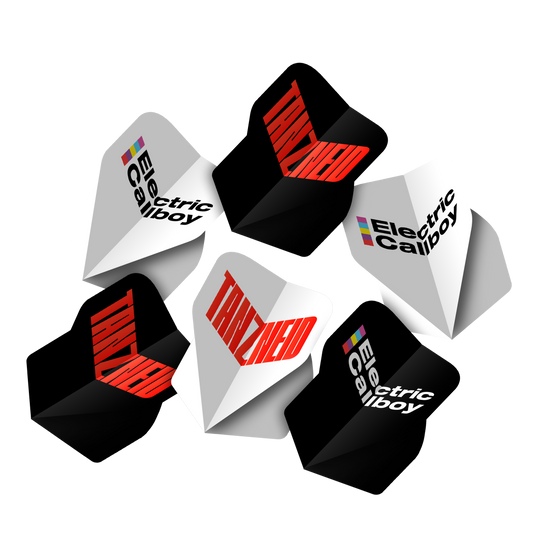 Elektrische Callboy Tanzneid Flight Pack - 10 sets Hier sieht man das Electric Callboy Tanzneid Flight Pack - 10 Sets. Es handelt sich um ein Set mit mehreren Flight Packs.
