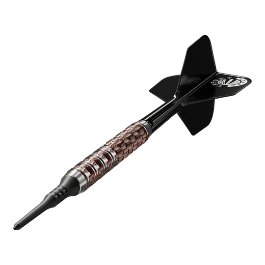 Target Japan Prime Series George Nishitani Raptor GEN6 Soft Darts - 19,5 g Das Bild zeigt die Target Japan Prime Series George Nishitani Raptor GEN6 Softdarts mit einem Gewicht von 21,5g. Die Softdarts liegen auffällig im Fokus und präsentieren ihr Design deutlich.