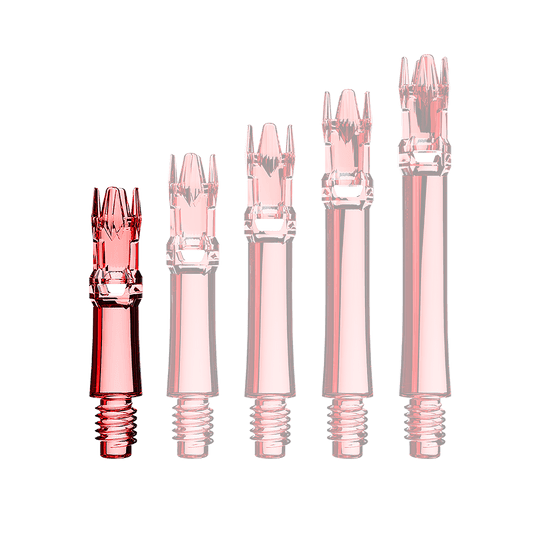 L-Style L-System vervangingsschachten - Helderrood Hier sieht man eine rote transparente Ersatzshaft. Die Shaft wird unter Lichteinfall gezeigt.