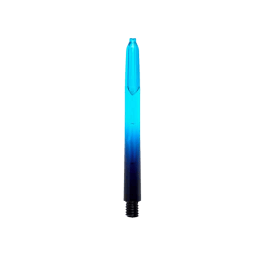 Pentathlon Vignette Plus Shafts zwart/cyaan Das Bild zeigt einen Pentathlon Vignette Plus Shaft in den Farben Schwarz und Cyan. Der Schaft hat ein Farbverlauf-Design, das von unten nach oben von Schwarz zu Cyan wechselt.