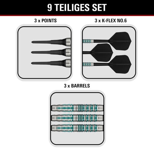 Target Black Marque Pierce Soft Darts - 18,5 g Hier sind die Target Black Marque Pierce Softdarts mit 18,5g abgebildet. Die Darts sind speziell für hohe Präzision und Stil entwickelt.