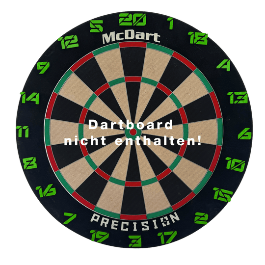 McDart Dartbord Nummerringen / Nummerring Cyber Das Bild zeigt ein Objekt mit dem Dateinamen 'Cyber Grn Board'. Das Objekt befindet sich auf einem Brett und erscheint in grüner Farbe.