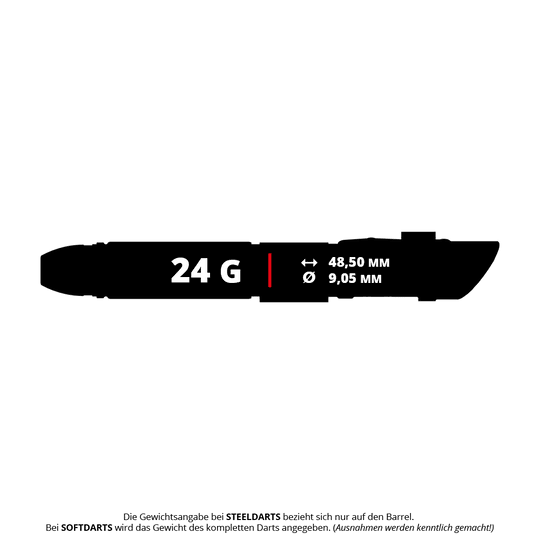 Zu sehen ist das Target Star Wars Darth Vader Light Saber Limited Edition Steeldarts - 24g. Die Darts sind eine Sonderedition mit Lichtschwert-Motiv.