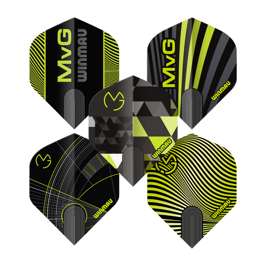 Winmau Michael Van Gerwen Prism No2 standaard vluchtcollectie Dieses Bild zeigt die Winmau Michael Van Gerwen Prism No2 Standard Flight Collection. Das Produkt ist speziell für den Dartsport entwickelt.