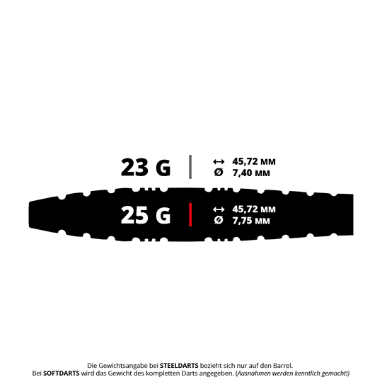 Abgebildet ist ein Steeldart mit goldener Farbe. Er ist schwer und hat eine torpedoförmige Gestalt.