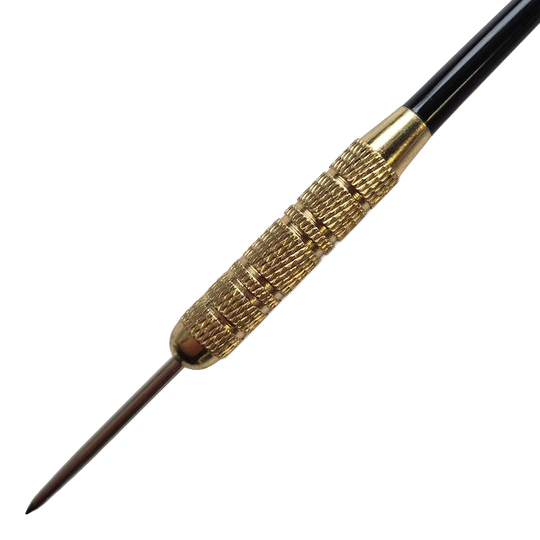 McDart Golden Star steel darts - 12 darts / 18 gram Abgebildet sind die McDart Golden Star Steeldarts - 12 Darts mit 18 Gramm. Die Darts sind sauber angeordnet und in edlem Gold gehalten.