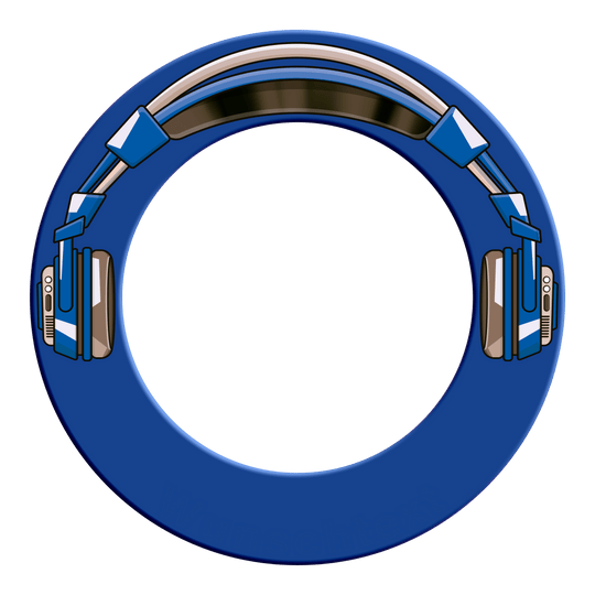 McDart Stereo Dartbord-surround Dartboard Surround von McDart in Blau ist im Bild dargestellt. Das Produkt ist aus einer Werbeperspektive fotografiert.