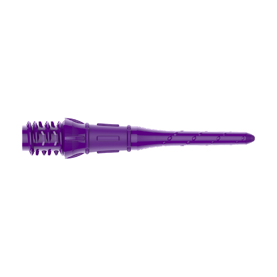 Premium Lippoints (30er Pack) - Spitzen Das Bild zeigt eine lilafarbene Dartspitze aus Kunststoff. Sie hat mehrere kleine Einkerbungen und ein strukturiertes Ende.