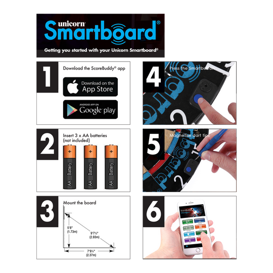 Unicorn Smartboard stalen dartbord