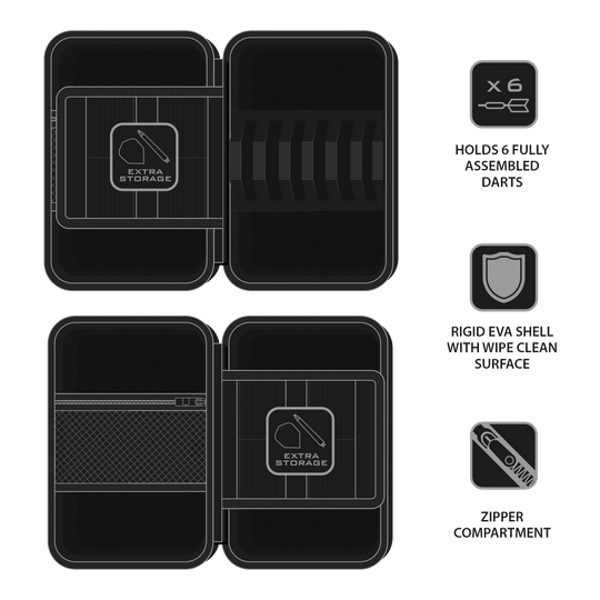 Harrow's Ryan Searle Player Pro6 dartkoffer Harrows Ryan Searle Player Pro6 Dartcase ist ein professionelles Dartcase für Spieler. Es bietet Platz für mehrere Darts und Zubehör.