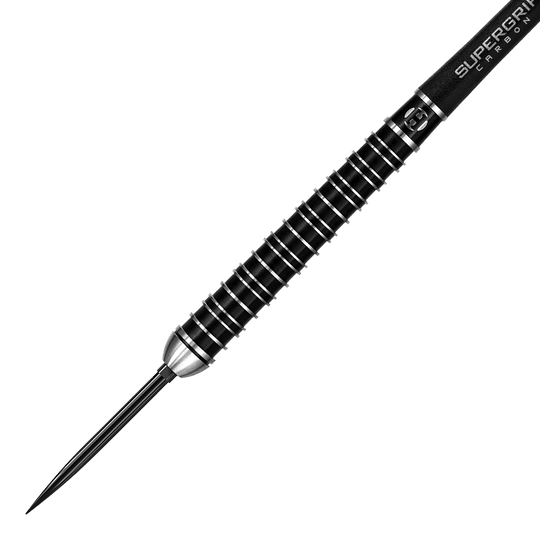 Harrows Supergrip Ultra Quick Point stalen dartpijlen Das Bild zeigt Harrows Supergrip Ultra Quick Point Steeldarts. Die Schäfte und Spitzen sind detailliert abgebildet.