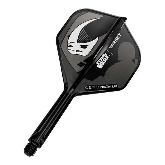 Target Star Wars K-Flex Set Mandalorian No2 Standaard Flights Das Bild zeigt das Produkt mit dem Dateinamen 410621_Target_StarWars_K-Flex_Mandalorian_Armour_No2_Standard_Flights_26mm_1a. Es ist wahrscheinlich ein Mandalorian Armour Dart-Flight.