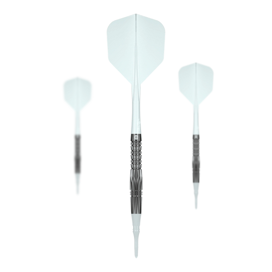 Caliburn Prisma P1 softdarts - 19 g Dargestellt ist das Set des Caliburn Prisma P1 Softdarts mit 19g. Das Produkt wird als komplettes Set für Softdart-Enthusiasten angeboten.