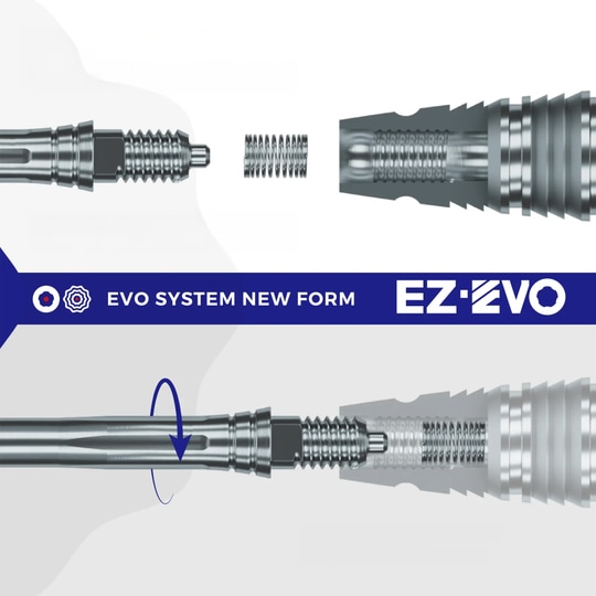 Caliburn EZ-EVO dartpunten - Glad - Goud Abbildung des Caliburn EZ-EVO Systems. Das Bild zeigt Komponenten oder Zubehör des Systems.