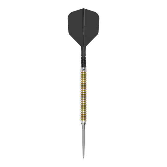 Das Bild zeigt Mission Mike De Decker V2 R2.5 Steeldarts. Diese Darts sind für das Steeldartspiel geeignet.