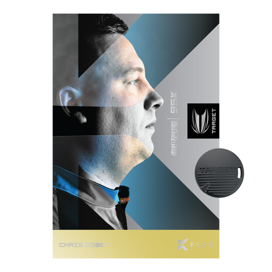Target Chris Dobey 95K Swiss Point stalen dartpijlen Das Bild zeigt die Target Chris Dobey 95K Swiss Point Steeldarts. Diese Steeldarts sind professionell verarbeitet und für anspruchsvolle Spieler geeignet.