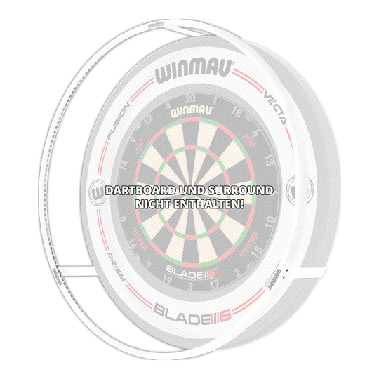 Winmau Plasma Ice LED Dartbordlamp Auf dem Bild ist das Produkt "Winmau Plasma Ice LED Dartboard Light" zu sehen. In der Mitte steht geschrieben: "Dartboard und Surround nicht enthalten!"