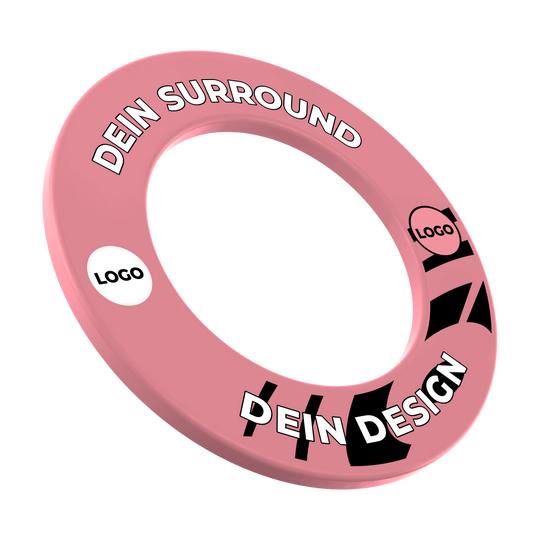 Dartbordomlijsting met uw eigen ontwerp Hier ist ein weiteres Dartboard Surround in Pink zu sehen. Der Dateiname lautet 'MSF-Pink_Dartboard_Surround_Wunschdruck_Pink_1'.