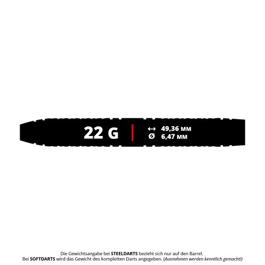 Die Winmau Team 360 Bradley Van Der Velden Steeldarts mit 22g werden gezeigt. Das Bild präsentiert das Design und die Details dieses Dartprodukts.