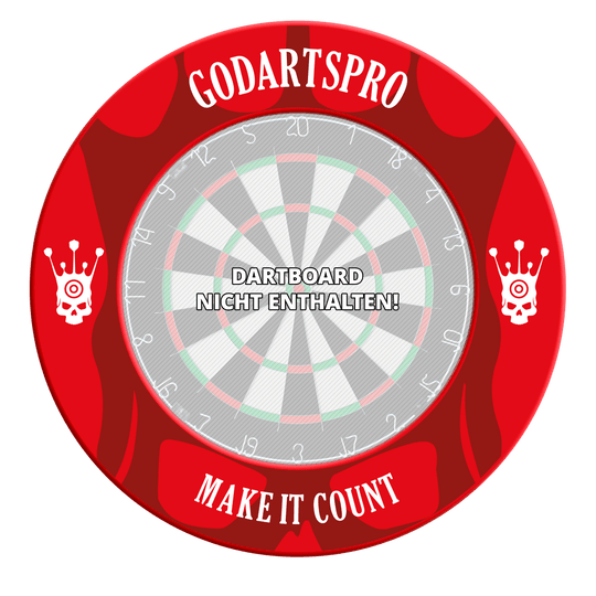 Go Darts Pro Dartbord Surround Das Bild heißt DBS-GDP3_GoDartsPro_Dartboard_Surround_Rot_1. Es scheint ein rotes Dartboard-Surround darzustellen.