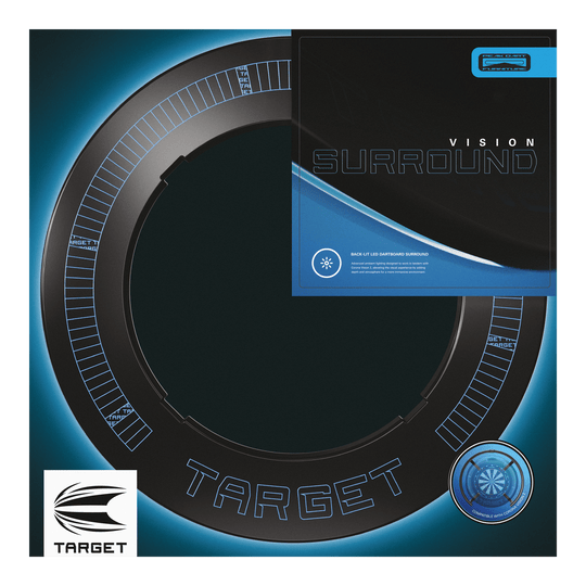 Target Corona Vision Dartboardomlijsting met inkepingen en verlichting